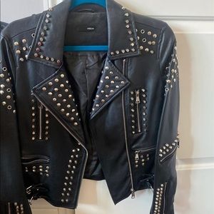 Women’s studded leather jacket